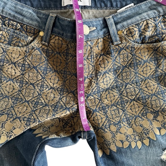 Paige Jimmy Jimmy distressed skinny Jeans women’s sz 27 gold  boho artsy unique - Picture 5 of 15